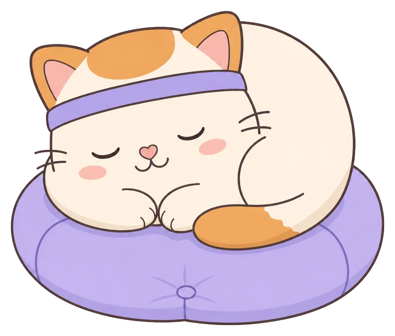 Miso curled up, waiting for you